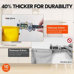 Vgo 10-Pairs Reusable Household Gloves Rubber Dishwashing Gloves Extra Thickness