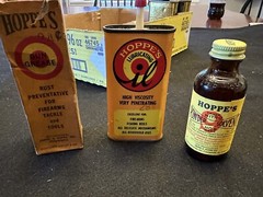 Vintage/Antique Hoppes Gun Grease, Gun Oil, and Nitro Solvent