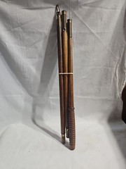 Vintage 3-Piece Wood & Brass Gun Cleaning Rod Shotgun Rifle Antique Firearm Tool