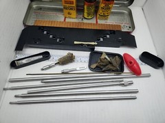 VINTAGE OUTERS GUNSLICK RIFLE GUN CLEANING KIT NO. 477 IN METAL BOX