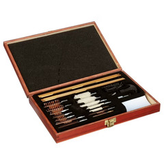 Gunmaster 42 Piece Deluxe Universal Cleaning Kit in Wood Case Cleans Rifles