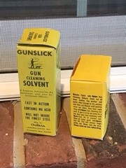 Vintage Gunslick Gun Cleaning Solvent And Cleaning Patches