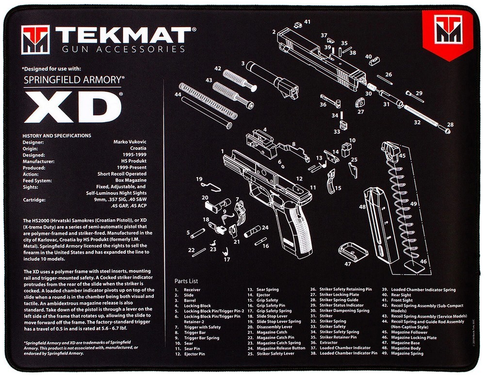 TekMat Ultra Premium Cleaning Mat 20″x15″ For Springfield Armory XD – TEK-R20-XD