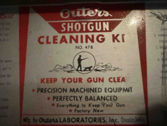 Vintage OUTERS Gunslick 12Ga. Shotgun Gun Cleaning Kit Rods Metal Oil Can 478