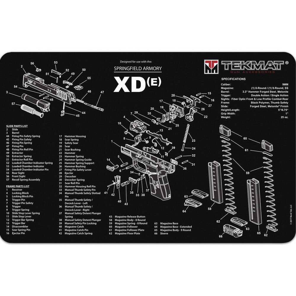 TekMat Original Gun Cleaning Mat – 17″ X 11″ – Springfield Armory XD-E