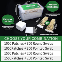 1700PCS Gun Cleaning Kit Patches Swabs Lint Free for Rifle Pistol 9mm