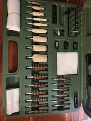Guide Gear Universal Gun Cleaning Kit Rod/Brush/Mop/Cloth Green Case