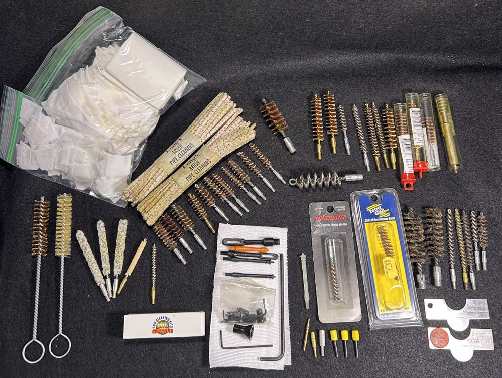 65+ Vintage New & Used Firearm / Gun Cleaning Supplies Bore Wire Bits 36 Brushes