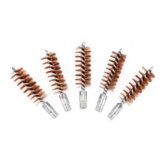 5 X Bronze Bristle Bore Cleaning Brush .20 Gauge 5/16-27 Thread with 50 Patches