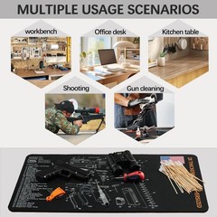 Gun Cleaning Mat for Glock – 24″ X12″ Gun Mat Black (With 6″ Swabs)
