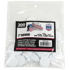 Pro-Shot 1-300 Cleaning Patches .22-.270 Cal 1″ Round Cotton Flannel 300 Per Bag