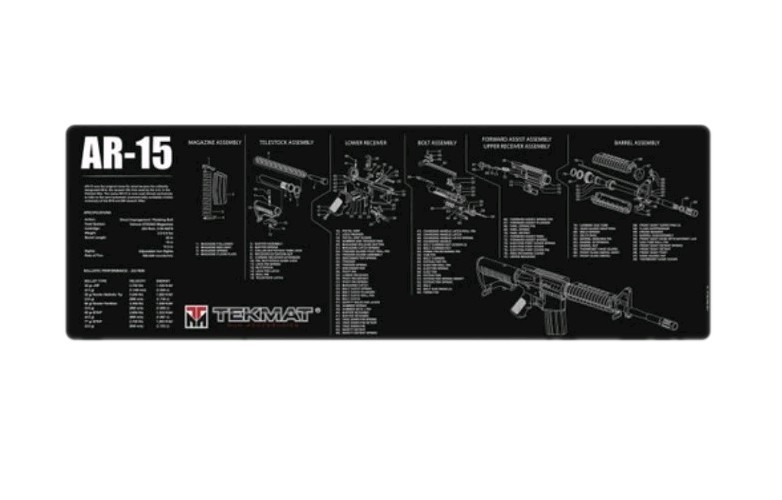 Tekmat 36in Printed Gun Cleaning Mat , Black, TEK-36-AR15