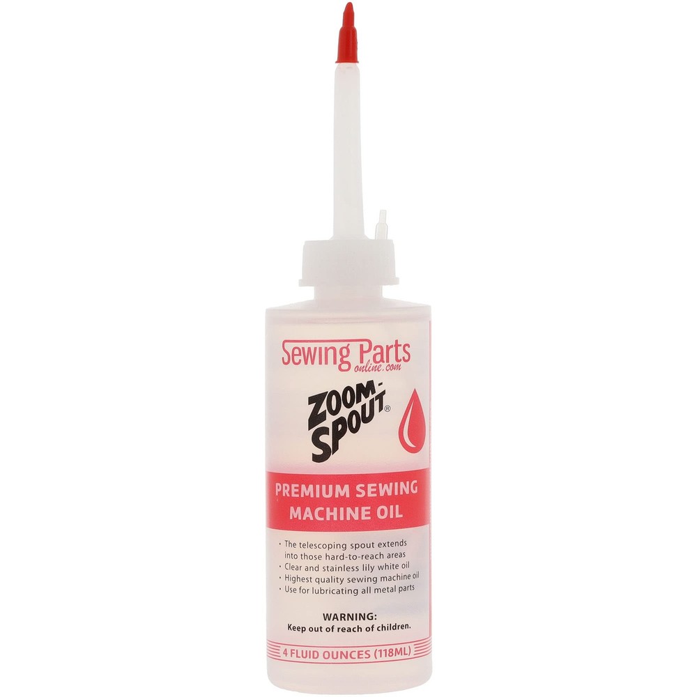 Premium Sewing Machine Oil with Zoom Spout Oiler 4 FL OZ Stainless Lily Pro