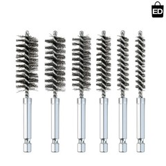 Compact Set of 6 Stainless Steel Twisted Wire Brushes for Precise Cleaning Tasks