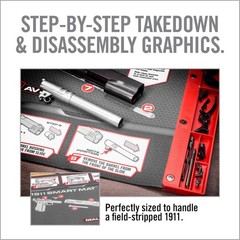 Oil-Resistant 19×16 Smart Gun Cleaning Mat with Magnetic Parts Tray & Guides