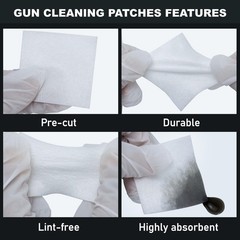 Gun Cleaning Kit – 6″ Cotton Swabs & 2″x2″ Lint-Free Patches, 1200/600 PCS, Abso
