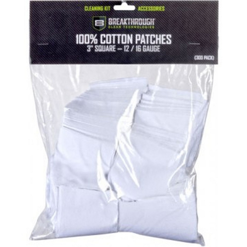 Breakthrough Clean Cotton Patches 3″ Square 12 & 16 Gauge – BTCPS350