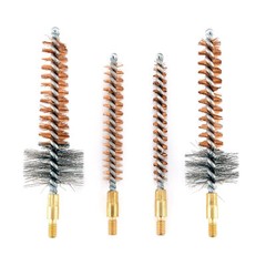 .22 .30 Cal Rifle Gun Phosphor Bristle Bronze Bore Chamber Brush Kit 50x Patches