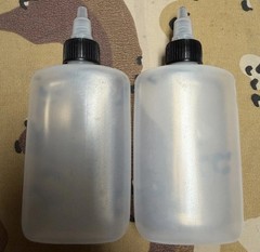 USGI Weapon Oil Bottle LSA CLP 4oz Military Cleaning Clear 2 Pack Empty New NOS