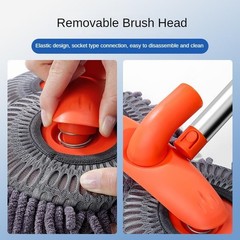 Three Section Telescopic Car Mop Double Brush Head Roof Window Cleaning Tool