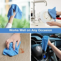 LIVOS Microfiber Cleaning Cloth Roll 80-Pack Reusable Tear Away Towels Blue Car