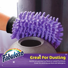 Fabuloso Microfiber Cleaning Mitt Purple Lint-Free Scratch-Free One Size