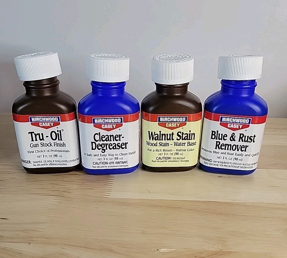 Birchwood Casey Tru-Oil, Cleaner-Degreaser,Walnut Stain,Blue & Rust Remover 3oz