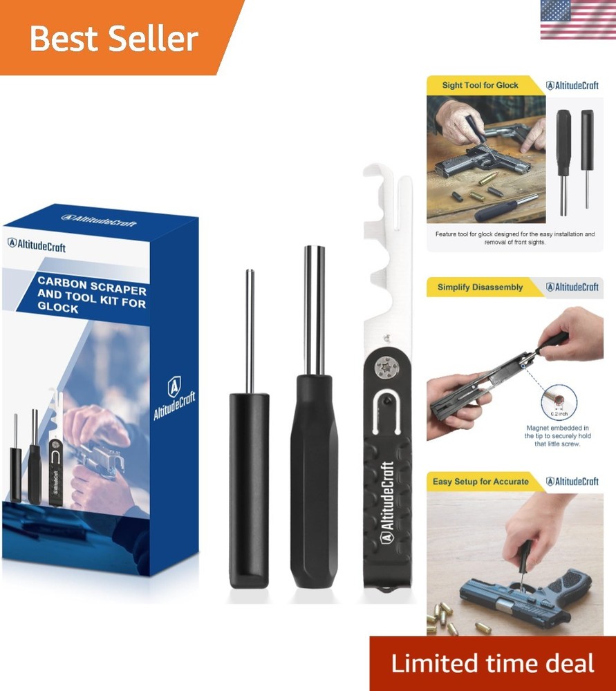 Versatile Carbon Cleaning Kit: Multi-Scraper, Hex Key & Pin Punch (4-Piece)