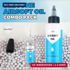 Airsoft Oil 2 Oz & 1 Oz Needle Oiler 100% Silicone Air Gun Oil, Multi-Purpose Ai