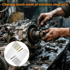 16Pcs Tube Cleaning Brush, Brass Stainless Steel Engine Cleaning