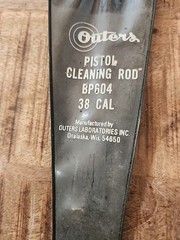 VINTAGE OUTERS PISTOL CLEANING ROD BP604 38 CAL WITH ATTACHMENTS AND SLEEVE