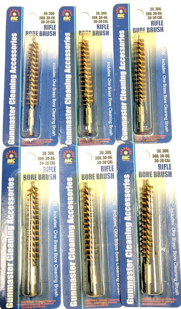 Lot of 6: Gunmaster RPB-030 brass brush for 30, 300, 308, 30-06, 30-30