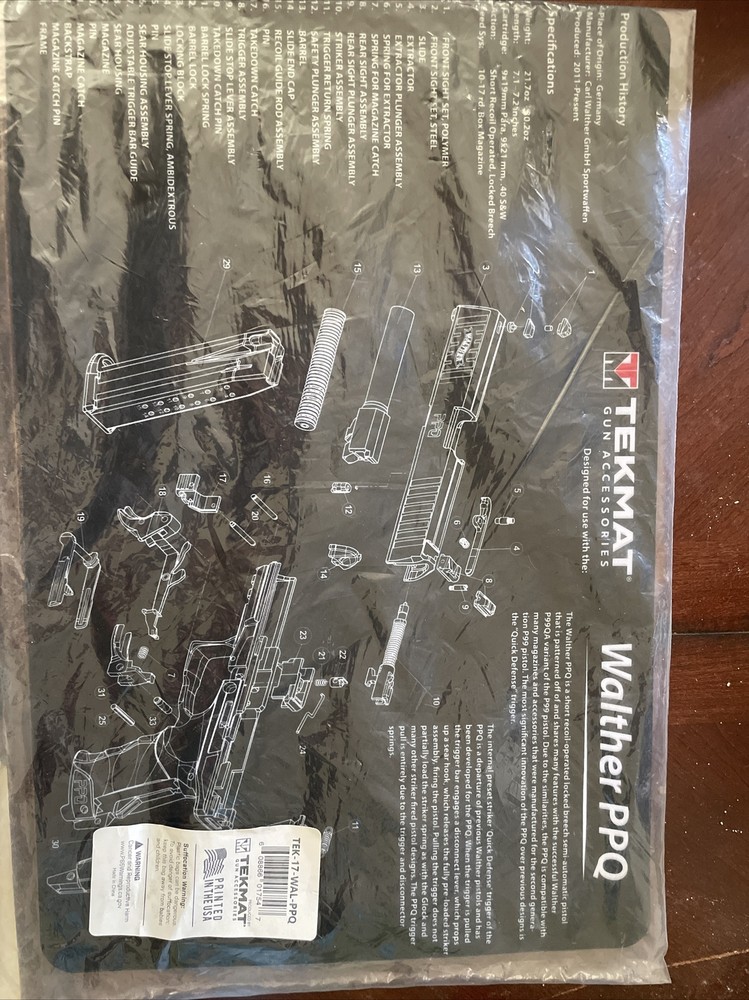 TEKMAT Armorers Bench Mat – Walther PPQ