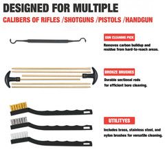 Universal Gun Cleaning Kit w/ Folding Stand for Rifle Pistol Shotgun Hard Carry