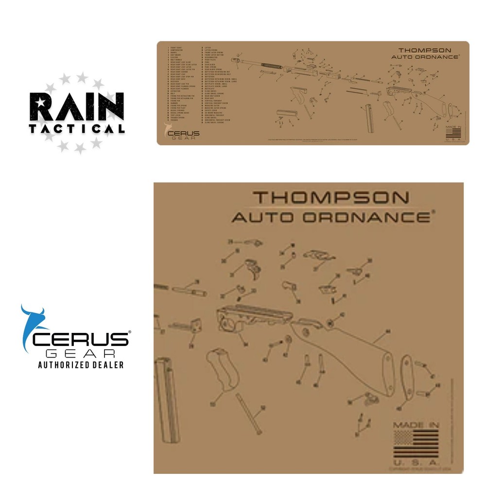 Thompson Auto Ordnance Premium Long Gun Cleaning Mat Cerus Gear FDE