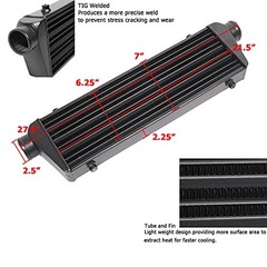 28″ x 7″ x 2.5″ Universal Intercooler Kit with Intercooler + 2.5″ 8pcs Bent