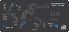 SINGLE ACTION REVOLVER Instructional Jumbo 12″ X 27″ Gun Mat