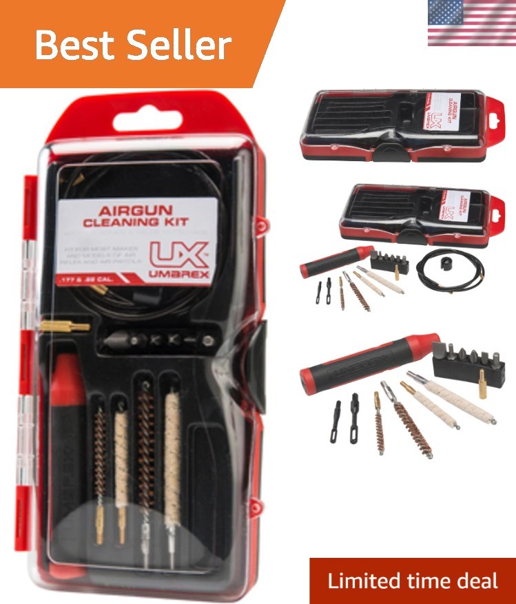 Portable .177/.22 Caliber Air Gun Cleaning Kit – Rod, Brushes & Pellets Inside