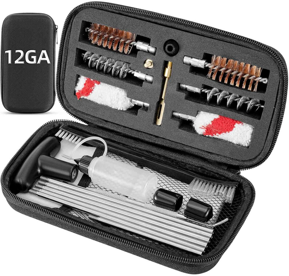 Shotgun Cleaning Kit – Bronze Bore Brushes, Cotton Mops, Nylon Brush, Cleaning P