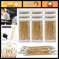 500/1000 Cotton Swabs 6” Long Durable Lint-Free Tips for Gun Cleaning, Makeup &