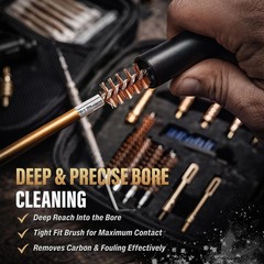 Universal Gun Cleaning Kit for Handguns & Pistols – Compact Case, Brass & Plasti