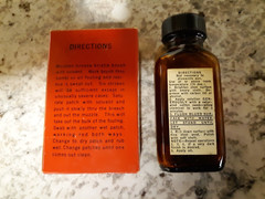 Vintage Sears Roebuck Full Shotgun Cleaning Patches Box and a Magic Bluer Bottle