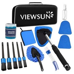 Windshield Cleaner Tool, 14Pcs Car Interior Cleaning Kit, Car Detailing Blue