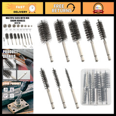 Stainless Steel Bore Brush Set – 8pcs Wire Brushes for Drill, Durable Twisted Br