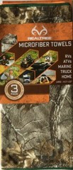 RealTree Microfiber Towels – 3 Pack – Green, Orange, & Camo w/Free RemOIl Packet