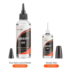 Silicone Airsoft Oil 4.4 oz with Needle Oiler for Air Gun Chamber Lubrication