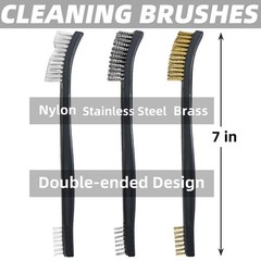Gun Cleaning Brushes and Picks Set, DoubleEnded Brass Steel Nylon Bristle Bru…
