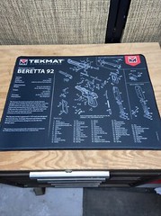 TekMat Beretta 92 Padded Benchtop Gun Cleaning And Breakdown Mat Large Size