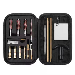 Universal Gun Cleaning Kit 16 Piece Set Bronze Bore Brushes Brass Jags