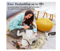 Self Cleaning Shedding Brush for Dogs & Cats, Gentle Deshedding Grooming Tool